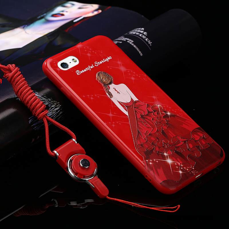 Kuori iPhone 5/5s Laukut Puhelimen Kuoret Murtumaton, Kotelo iPhone 5/5s Luova L Punainen