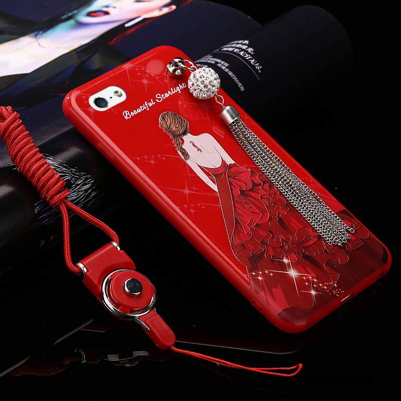 Kuori iPhone 5/5s Laukut Puhelimen Kuoret Murtumaton, Kotelo iPhone 5/5s Luova L Punainen