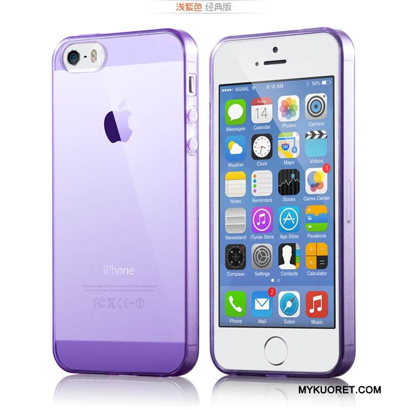 Kuori iPhone 5/5s Laukut Sininen Puhelimen Kuoret, Kotelo iPhone 5/5s Silikoni