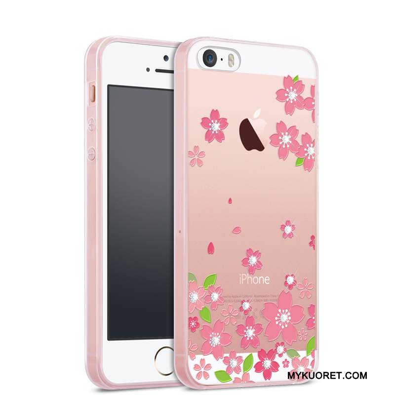 Kuori iPhone 5/5s Laukut Trendi Murtumaton, Kotelo iPhone 5/5s Silikoni Jauhe Läpinäkyvä