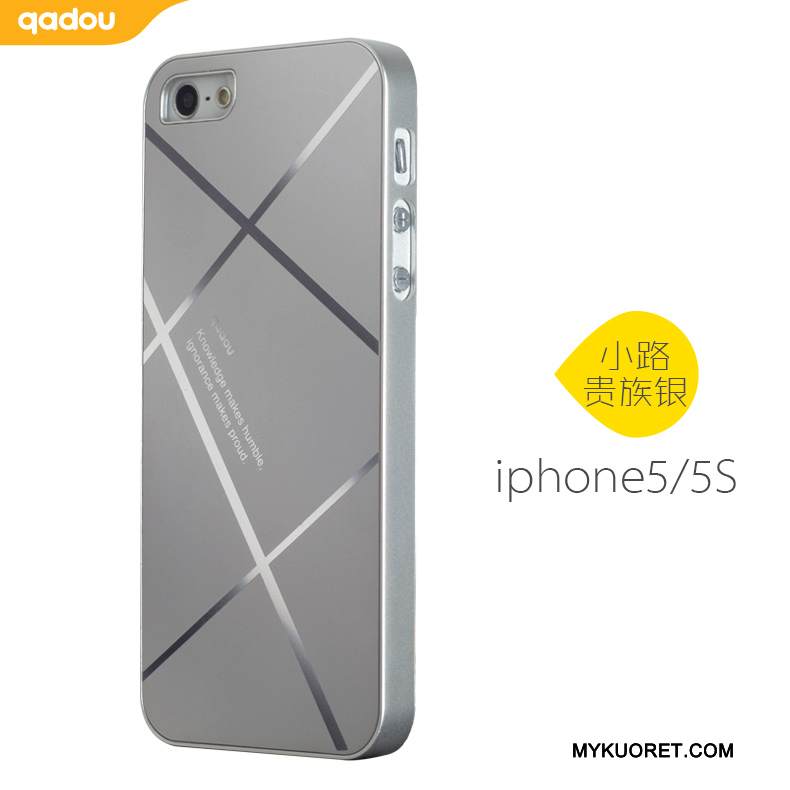 Kuori iPhone 5/5s Luova Murtumaton Kulta, Kotelo iPhone 5/5s Metalli Kova Hopea