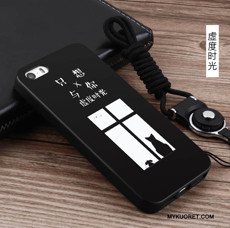 Kuori iPhone 5/5s Luova Murtumaton Persoonallisuus, Kotelo iPhone 5/5s Silikoni Musta Taide