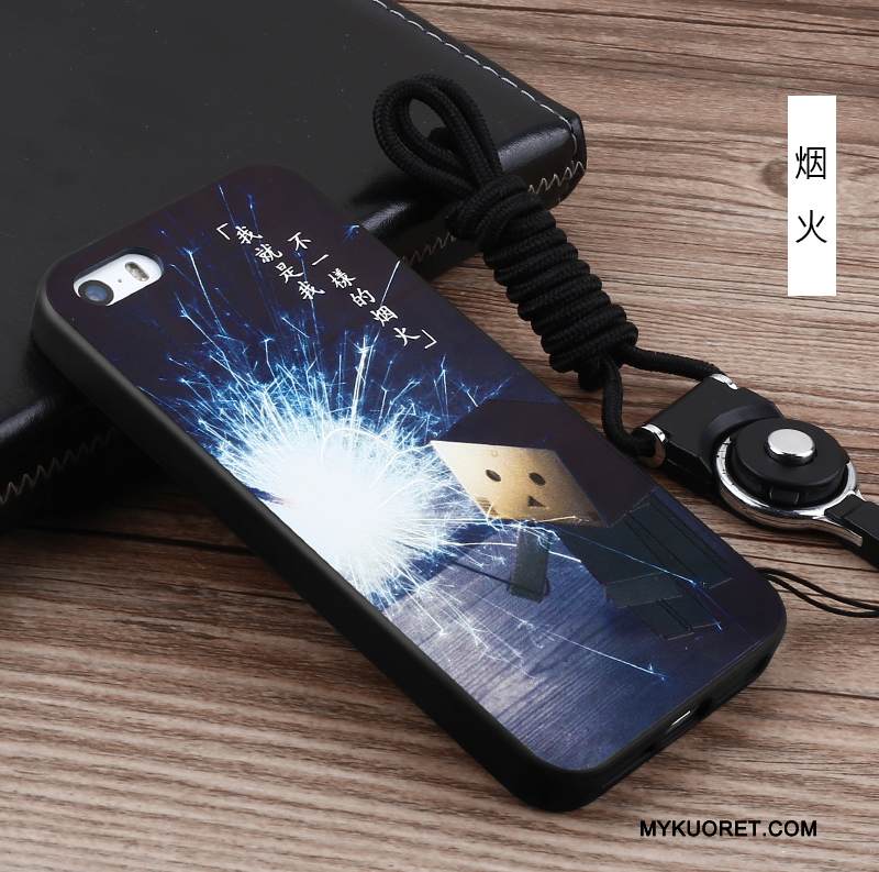 Kuori iPhone 5/5s Luova Murtumaton Persoonallisuus, Kotelo iPhone 5/5s Silikoni Musta Taide