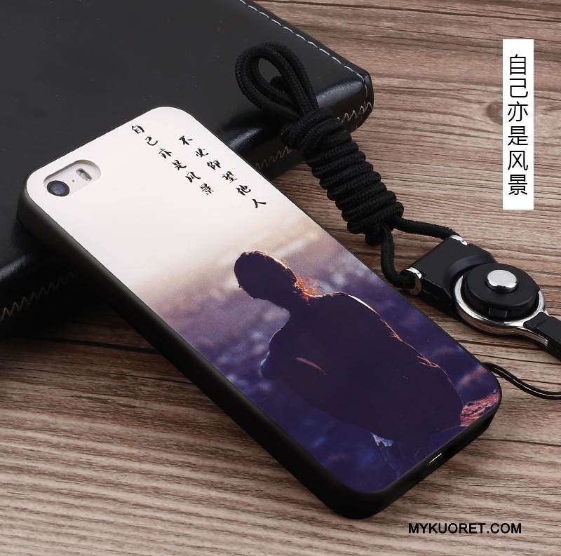 Kuori iPhone 5/5s Luova Murtumaton Persoonallisuus, Kotelo iPhone 5/5s Silikoni Musta Taide