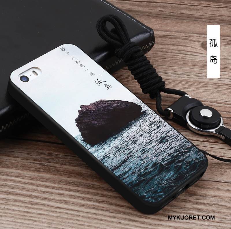 Kuori iPhone 5/5s Luova Murtumaton Persoonallisuus, Kotelo iPhone 5/5s Silikoni Musta Taide