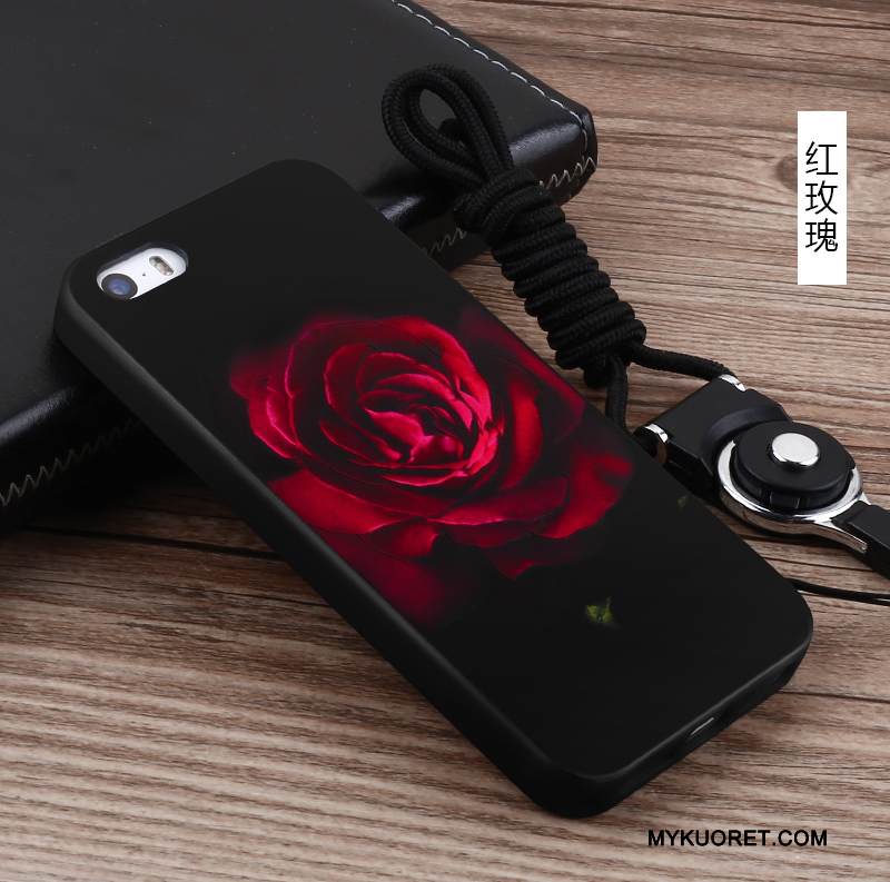 Kuori iPhone 5/5s Luova Murtumaton Persoonallisuus, Kotelo iPhone 5/5s Silikoni Musta Taide