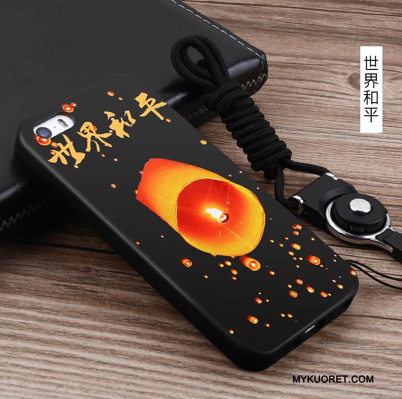 Kuori iPhone 5/5s Luova Murtumaton Persoonallisuus, Kotelo iPhone 5/5s Silikoni Musta Taide