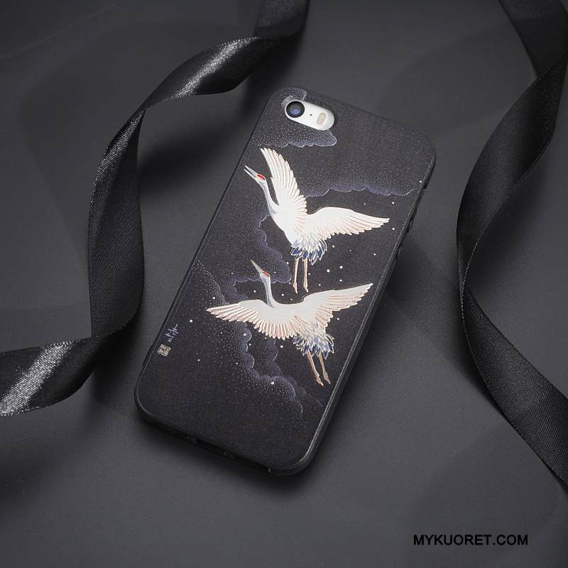 Kuori iPhone 5/5s Luova Musta Tide-brändi, Kotelo iPhone 5/5s Kova Murtumaton