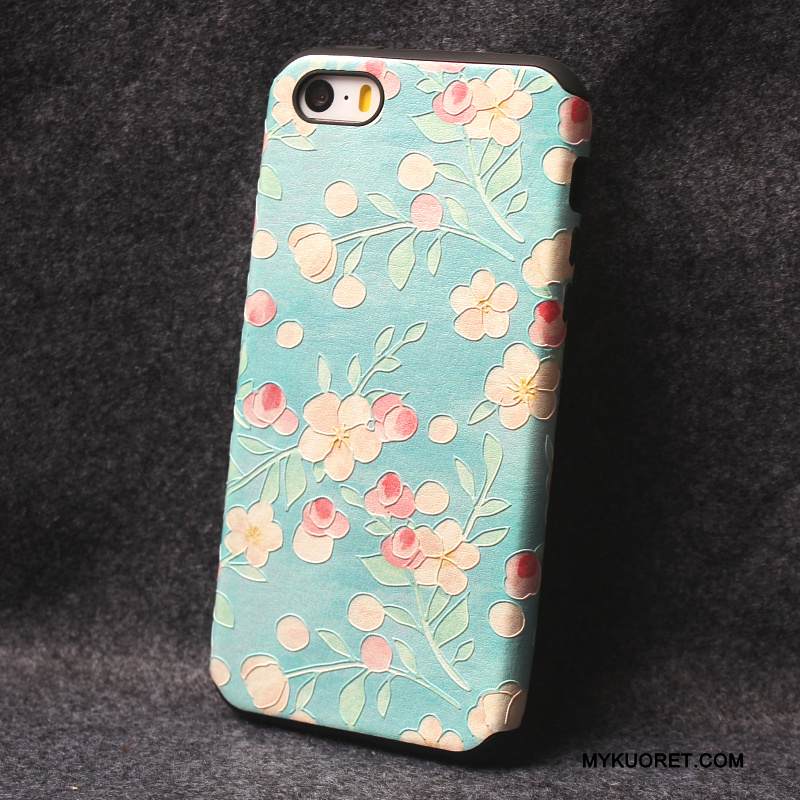 Kuori iPhone 5/5s Luova Ripustettavat Koristeet Sininen, Kotelo iPhone 5/5s Silikoni Murtumaton Persoonallisuus