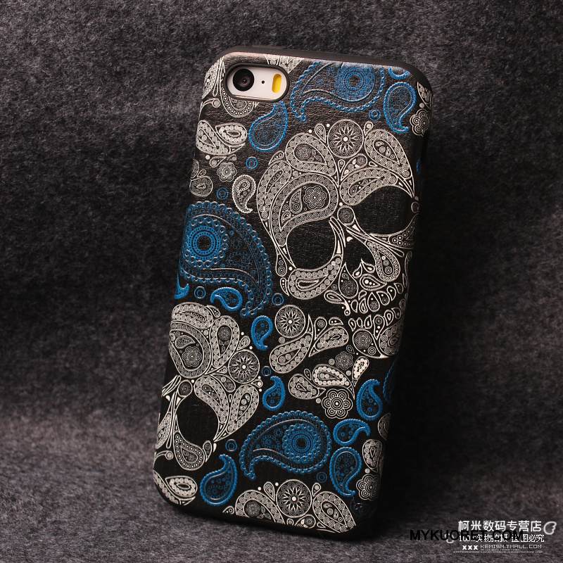 Kuori iPhone 5/5s Luova Ripustettavat Koristeet Sininen, Kotelo iPhone 5/5s Silikoni Murtumaton Persoonallisuus