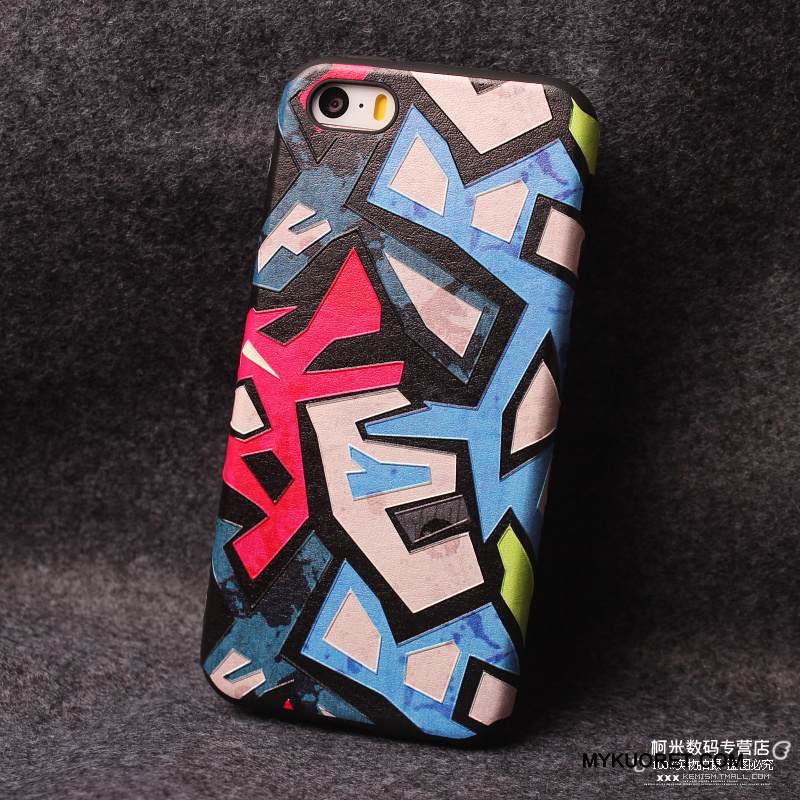 Kuori iPhone 5/5s Luova Ripustettavat Koristeet Sininen, Kotelo iPhone 5/5s Silikoni Murtumaton Persoonallisuus