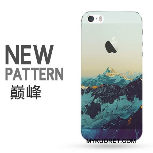 Kuori iPhone 5/5s Luova Sininen Puhelimen Kuoret, Kotelo iPhone 5/5s Suojaus Yksinkertainen Läpinäkyvä