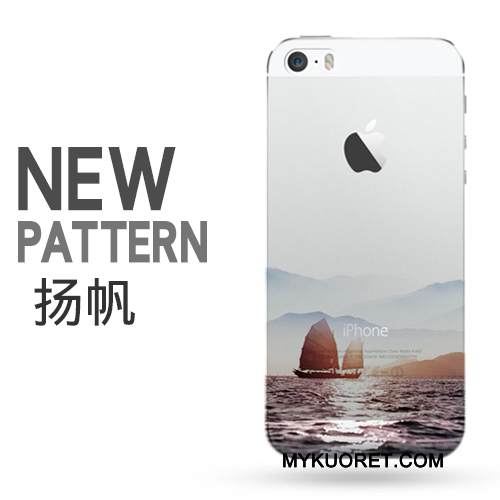 Kuori iPhone 5/5s Luova Sininen Puhelimen Kuoret, Kotelo iPhone 5/5s Suojaus Yksinkertainen Läpinäkyvä