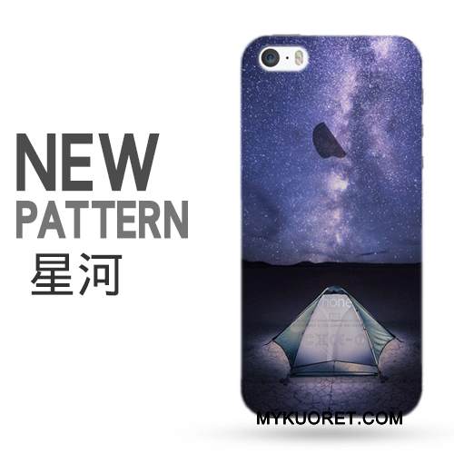 Kuori iPhone 5/5s Luova Sininen Puhelimen Kuoret, Kotelo iPhone 5/5s Suojaus Yksinkertainen Läpinäkyvä