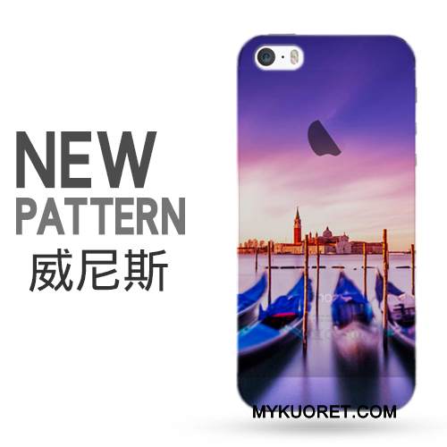 Kuori iPhone 5/5s Luova Sininen Puhelimen Kuoret, Kotelo iPhone 5/5s Suojaus Yksinkertainen Läpinäkyvä