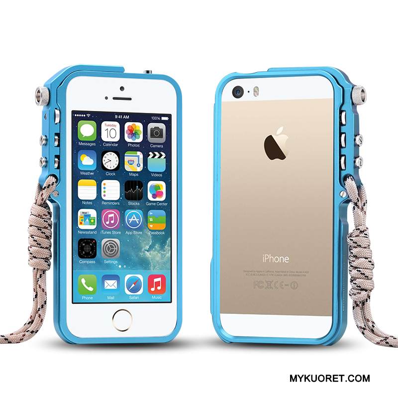 Kuori iPhone 5/5s Metalli Murtumaton Puhelimen Kuoret, Kotelo iPhone 5/5s Suojaus Musta Trendi