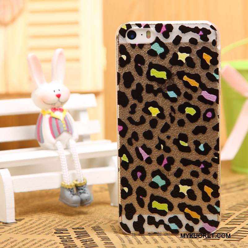 Kuori iPhone 5/5s Nahka Kukkakuvio Läpinäkyvä, Kotelo iPhone 5/5s Suojaus Puhelimen Kuoret Musta