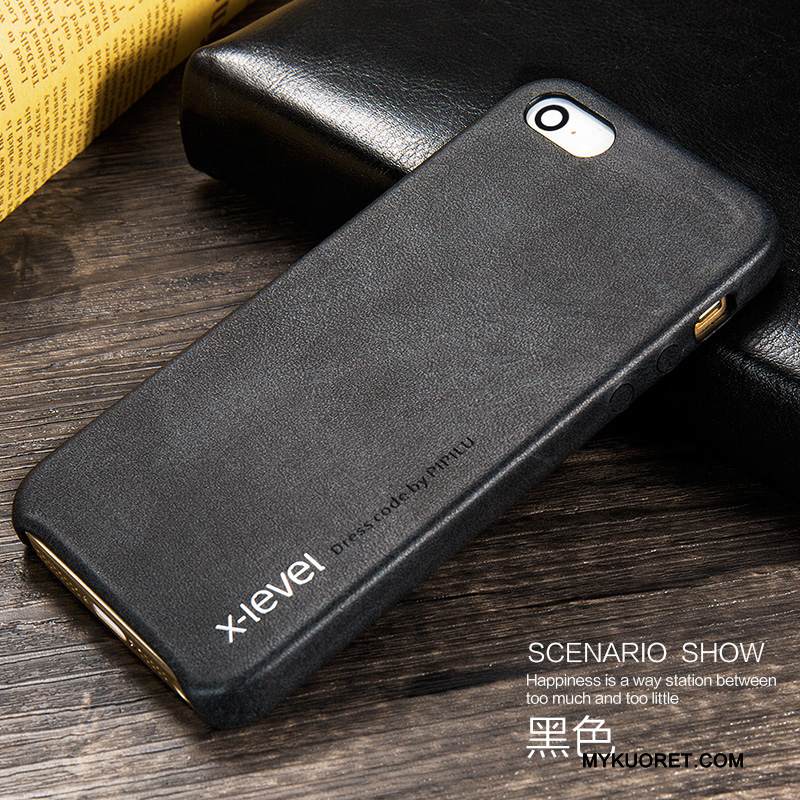 Kuori iPhone 5/5s Nahka Ohut Trendi, Kotelo iPhone 5/5s Suojaus Ultra Murtumaton