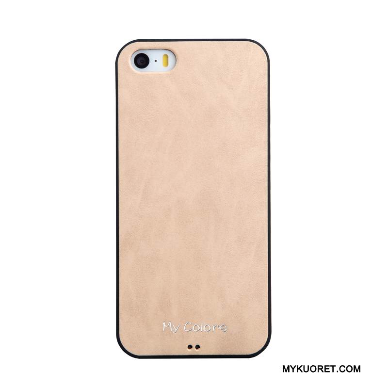 Kuori iPhone 5/5s Nahka Trendi Kiinteä Väri, Kotelo iPhone 5/5s Suojaus Murtumaton Puhelimen Kuoret