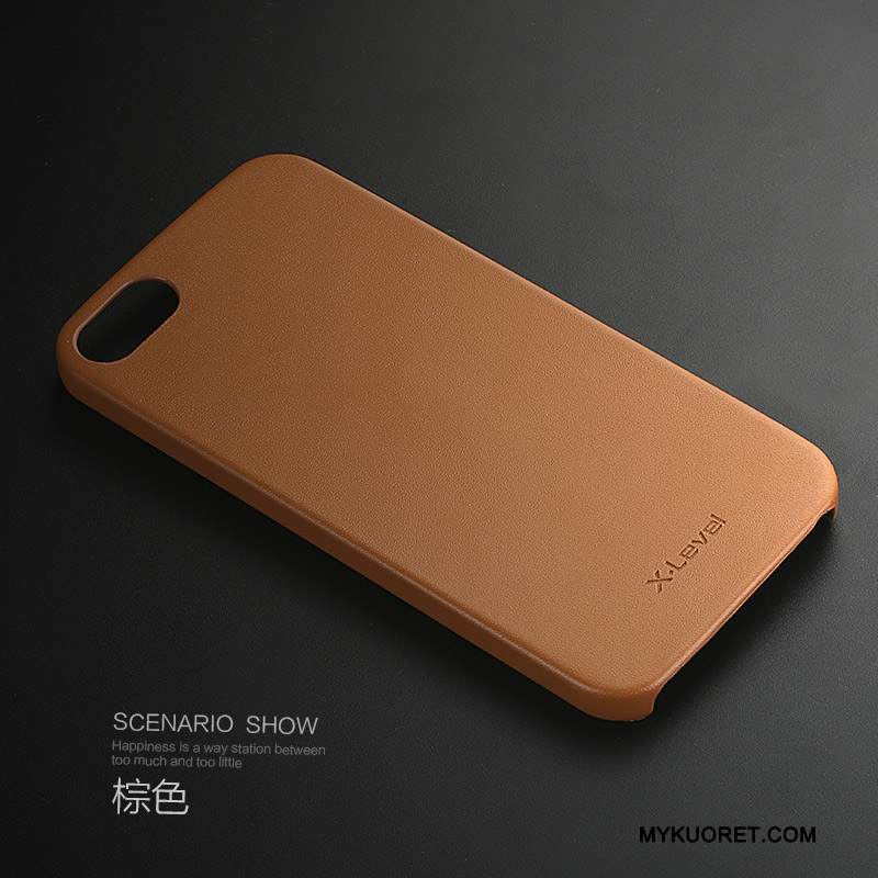 Kuori iPhone 5/5s Nahka Ultra Puhelimen Kuoret, Kotelo iPhone 5/5s Suojaus Vaalean Ohut