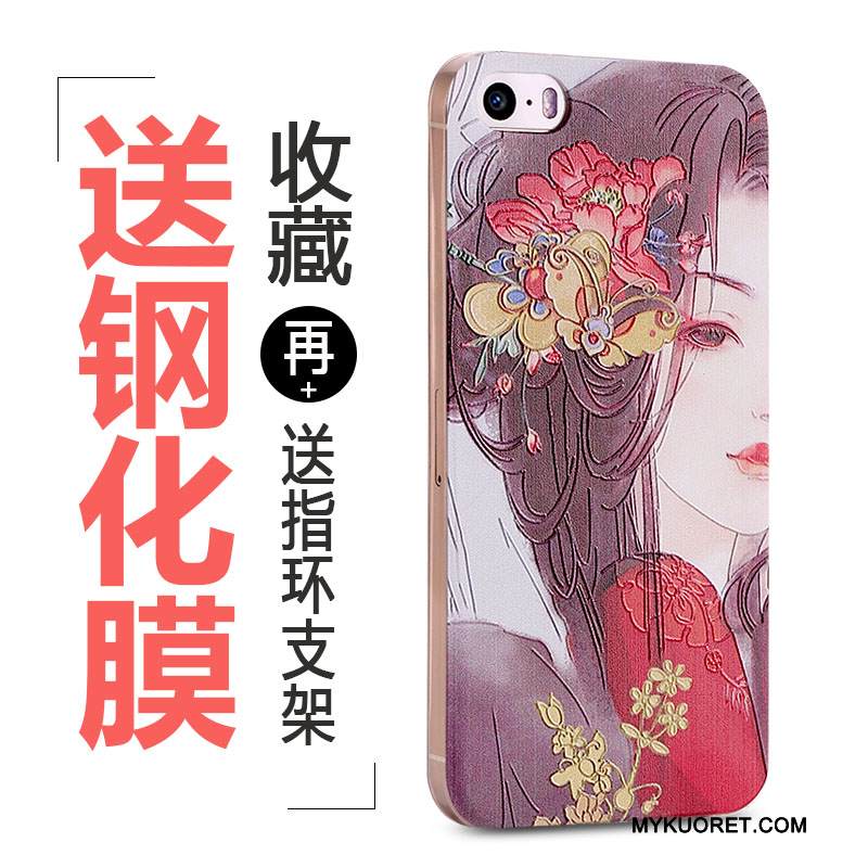 Kuori iPhone 5/5s Pehmeä Neste Ihana Puhelimen Kuoret, Kotelo iPhone 5/5s Monivärinen Rengas Muokata