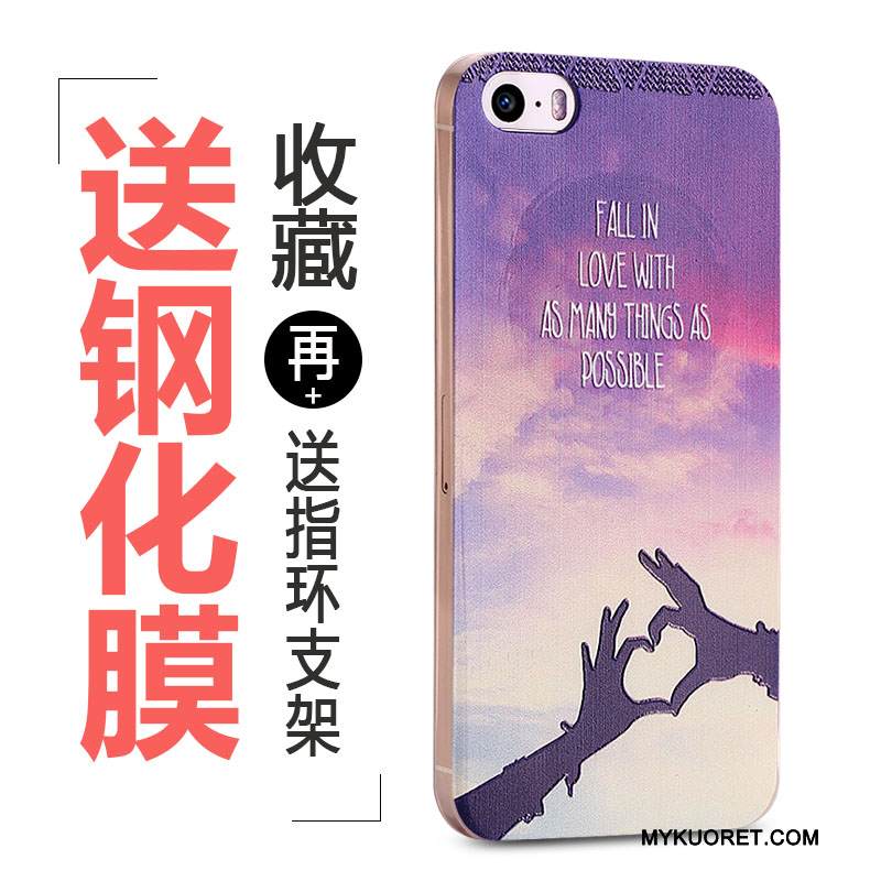 Kuori iPhone 5/5s Pehmeä Neste Ihana Puhelimen Kuoret, Kotelo iPhone 5/5s Monivärinen Rengas Muokata