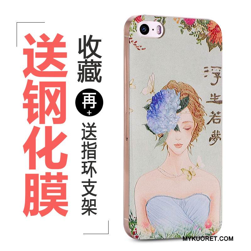 Kuori iPhone 5/5s Pehmeä Neste Ihana Puhelimen Kuoret, Kotelo iPhone 5/5s Monivärinen Rengas Muokata