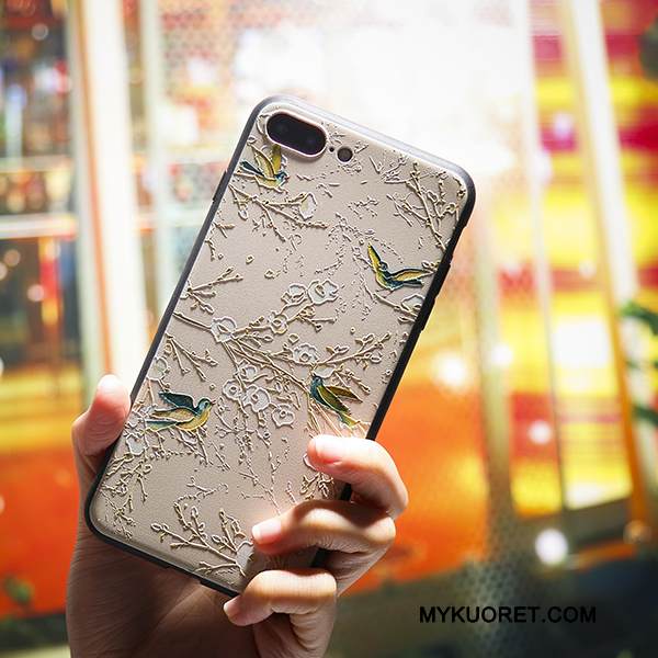 Kuori iPhone 5/5s Pehmeä Neste Kirsikka Persoonallisuus, Kotelo iPhone 5/5s Silikoni Lintu Trendi