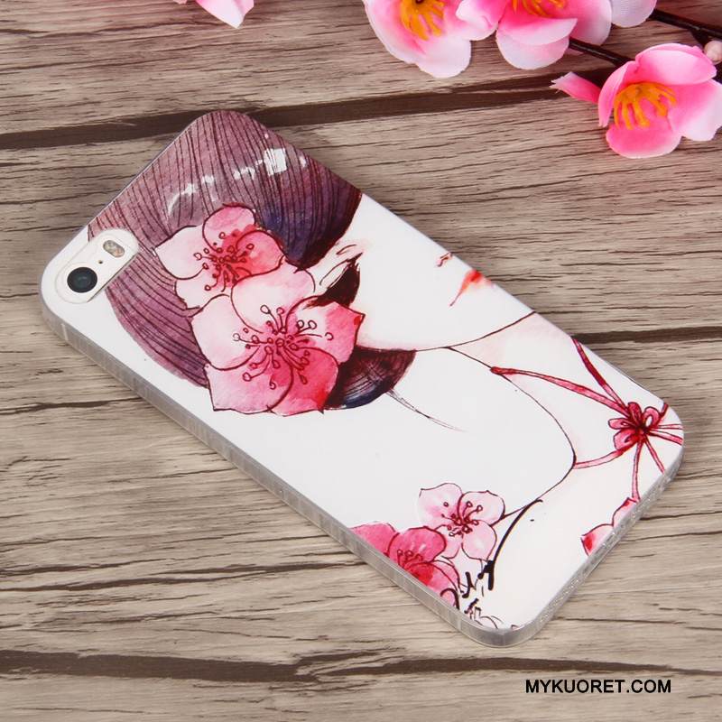 Kuori iPhone 5/5s Pehmeä Neste Ohut Puhelimen Kuoret, Kotelo iPhone 5/5s Luova Violetti