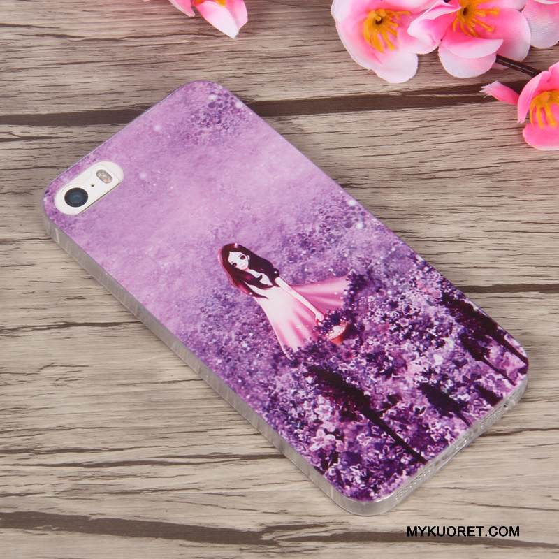 Kuori iPhone 5/5s Pehmeä Neste Ohut Puhelimen Kuoret, Kotelo iPhone 5/5s Luova Violetti