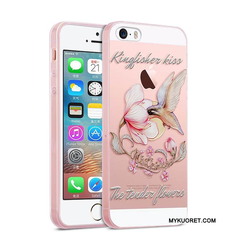 Kuori iPhone 5/5s Pehmeä Neste Puhelimen Kuoret Ihana, Kotelo iPhone 5/5s Sarjakuva Trendi Vihreä