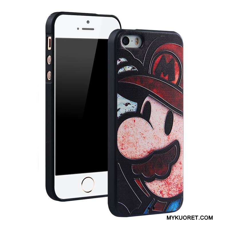 Kuori iPhone 5/5s Pehmeä Neste Puhelimen Kuoret Murtumaton, Kotelo iPhone 5/5s Sarjakuva Ripustettavat Koristeet Trendi