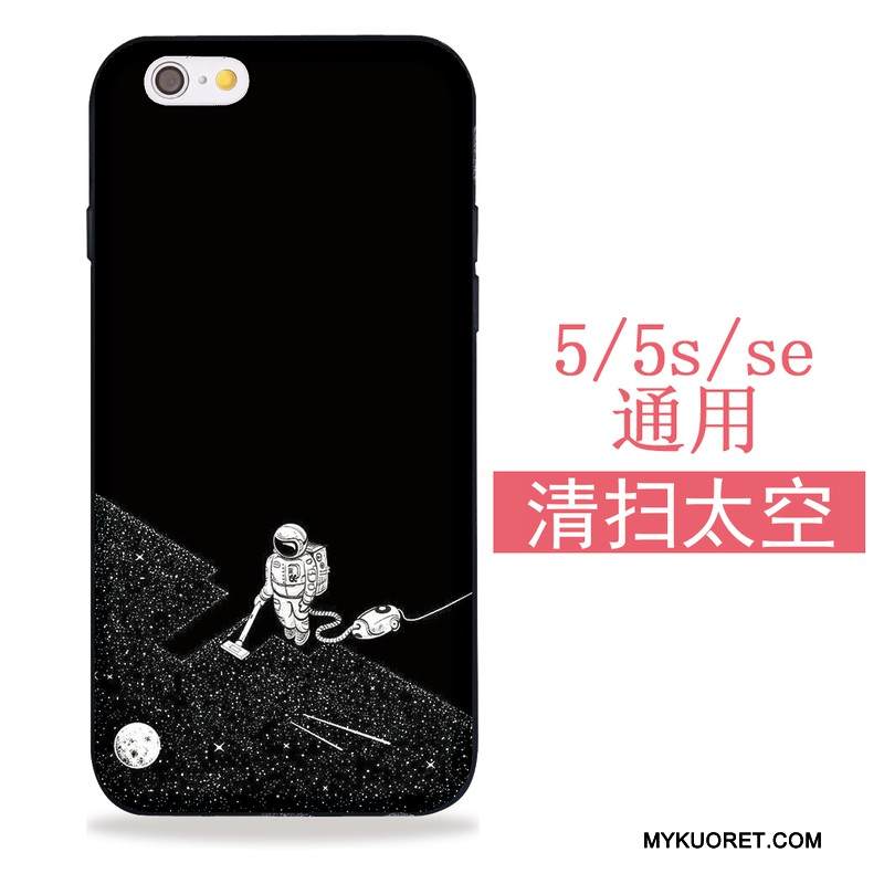 Kuori iPhone 5/5s Pehmeä Neste Puhelimen Kuoret Musta, Kotelo iPhone 5/5s Silikoni