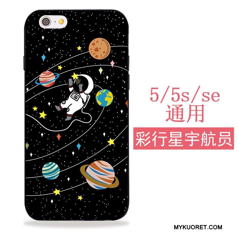 Kuori iPhone 5/5s Pehmeä Neste Puhelimen Kuoret Musta, Kotelo iPhone 5/5s Silikoni