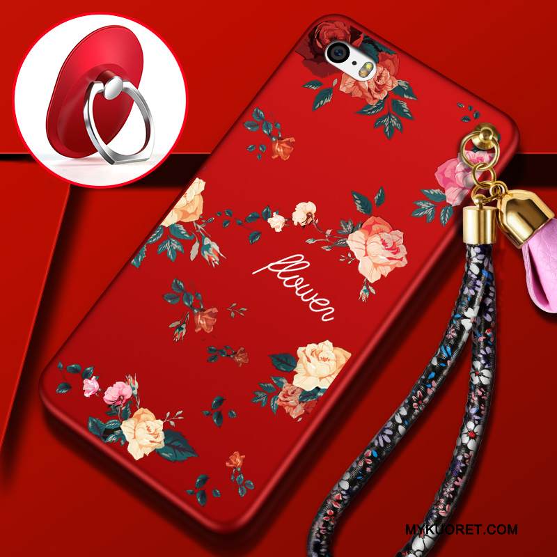 Kuori iPhone 5/5s Pehmeä Neste Ripustettavat Koristeet Ihana, Kotelo iPhone 5/5s Silikoni Punainen Puhelimen Kuoret