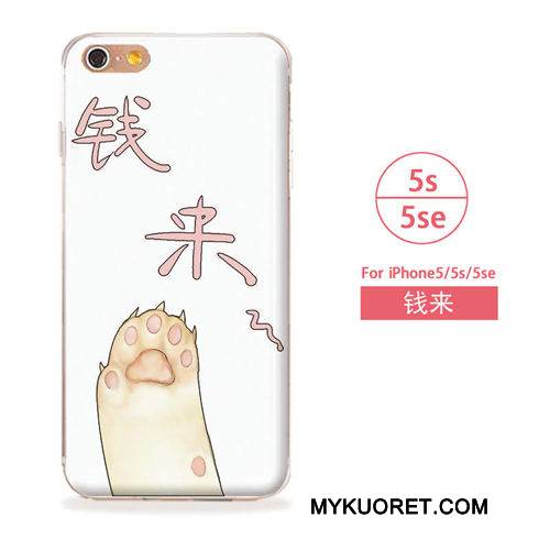 Kuori iPhone 5/5s Pehmeä Neste Sininen Taide, Kotelo iPhone 5/5s Puhelimen Kuoret Kissa