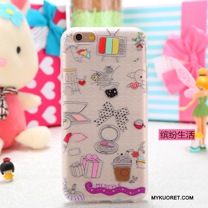 Kuori iPhone 5/5s Sarjakuva Ihana Läpinäkyvä, Kotelo iPhone 5/5s Monivärinen Puhelimen Kuoret