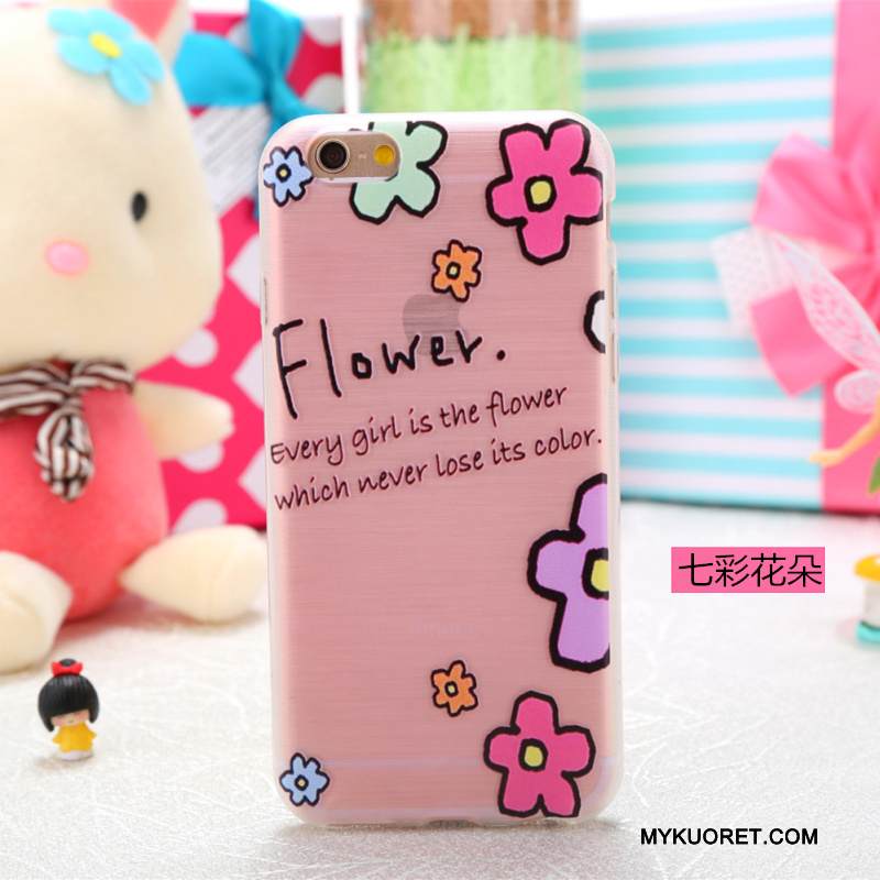 Kuori iPhone 5/5s Sarjakuva Ihana Läpinäkyvä, Kotelo iPhone 5/5s Monivärinen Puhelimen Kuoret