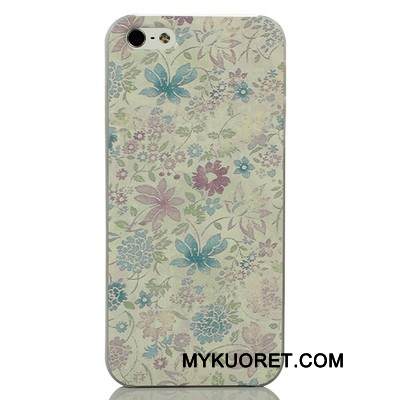 Kuori iPhone 5/5s Sarjakuva Ohut Vihreä, Kotelo iPhone 5/5s Kohokuviointi Valkoinen Läpinäkyvä