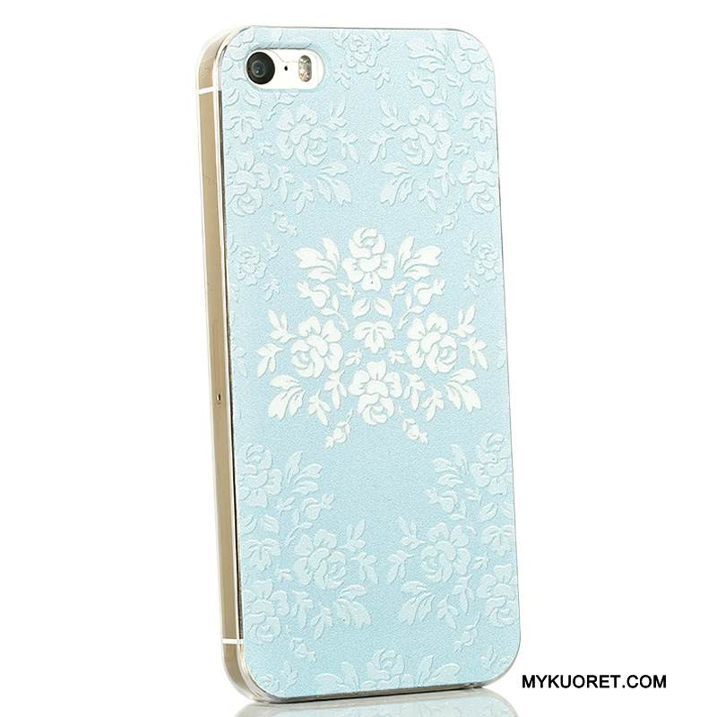 Kuori iPhone 5/5s Sarjakuva Ohut Vihreä, Kotelo iPhone 5/5s Kohokuviointi Valkoinen Läpinäkyvä