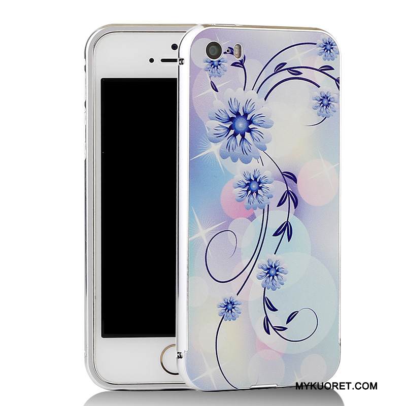 Kuori iPhone 5/5s Sarjakuva Puhelimen Kuoret Kehys, Kotelo iPhone 5/5s Metalli Sininen