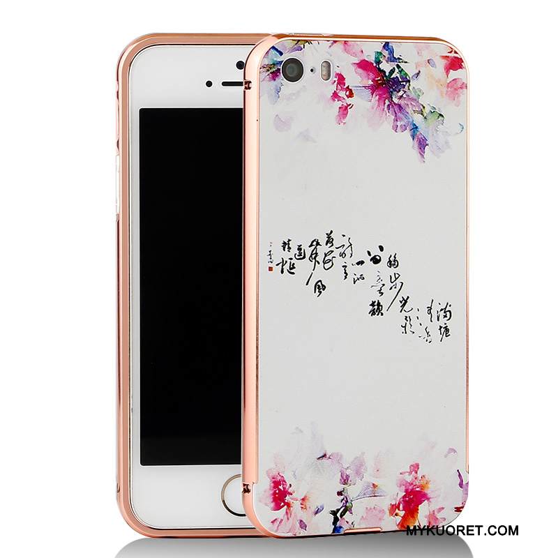 Kuori iPhone 5/5s Sarjakuva Puhelimen Kuoret Kehys, Kotelo iPhone 5/5s Metalli Sininen