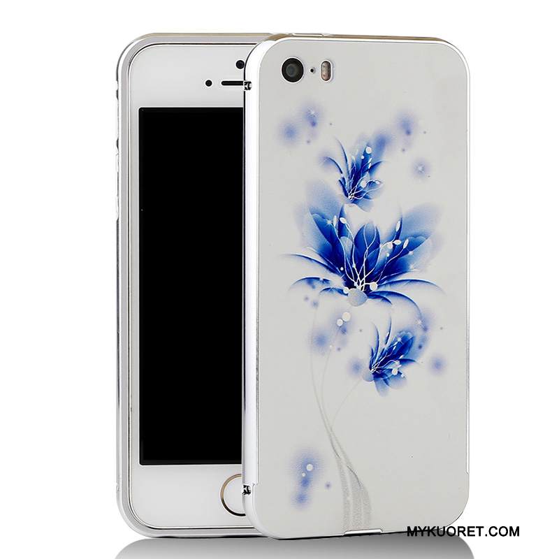 Kuori iPhone 5/5s Sarjakuva Puhelimen Kuoret Kehys, Kotelo iPhone 5/5s Metalli Sininen