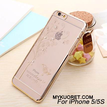 Kuori iPhone 5/5s Silikoni Kulta Murtumaton, Kotelo iPhone 5/5s Suojaus Puhelimen Kuoret Pinnoitus