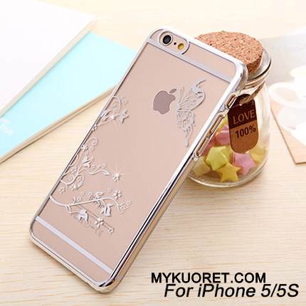 Kuori iPhone 5/5s Silikoni Kulta Murtumaton, Kotelo iPhone 5/5s Suojaus Puhelimen Kuoret Pinnoitus