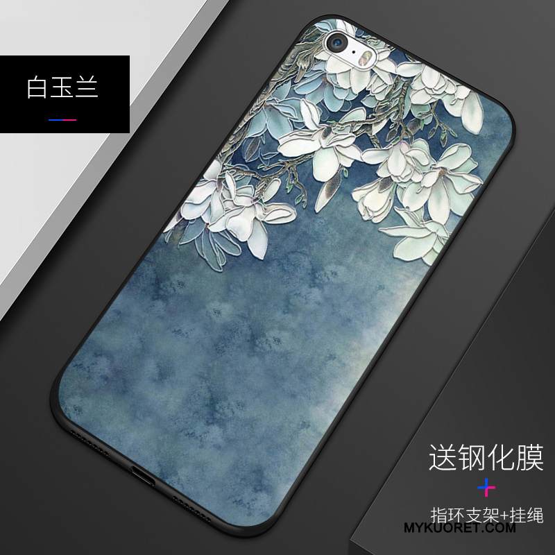 Kuori iPhone 5/5s Silikoni Persoonallisuus Sininen, Kotelo iPhone 5/5s Kohokuviointi Murtumaton Viini Punainen