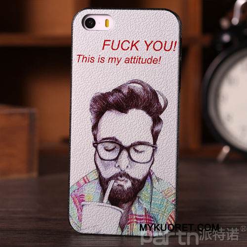 Kuori iPhone 5/5s Silikoni Puhelimen Kuoret Murtumaton, Kotelo iPhone 5/5s Luova Valkoinen Uusi