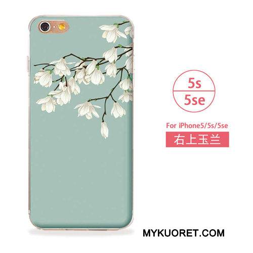 Kuori iPhone 5/5s Silikoni Ripustettavat Koristeet Sininen, Kotelo iPhone 5/5s Laukut Puhelimen Kuoret Valkoinen