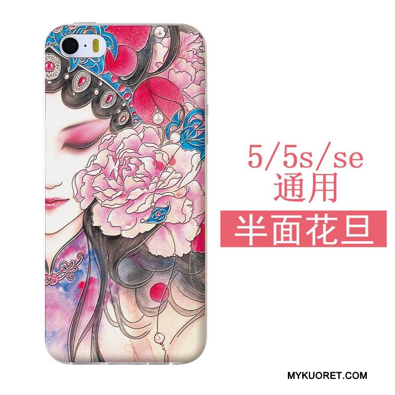 Kuori iPhone 5/5s Silikoni Ripustettavat Koristeet Sininen, Kotelo iPhone 5/5s Laukut Puhelimen Kuoret Valkoinen