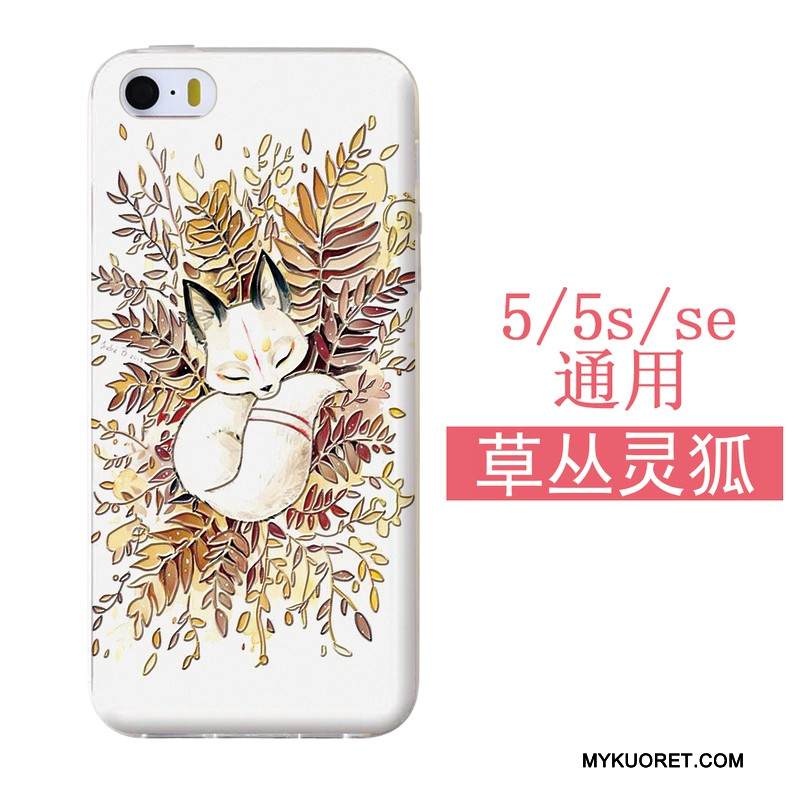 Kuori iPhone 5/5s Silikoni Ripustettavat Koristeet Sininen, Kotelo iPhone 5/5s Laukut Puhelimen Kuoret Valkoinen